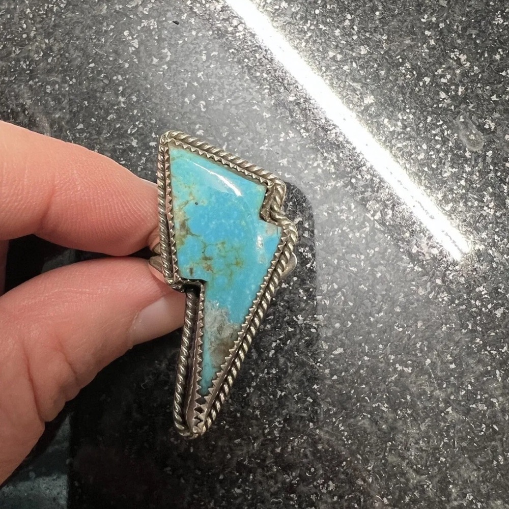 Kerges nimen silversmithing Sonora turquoise bolt ring sz 8.5